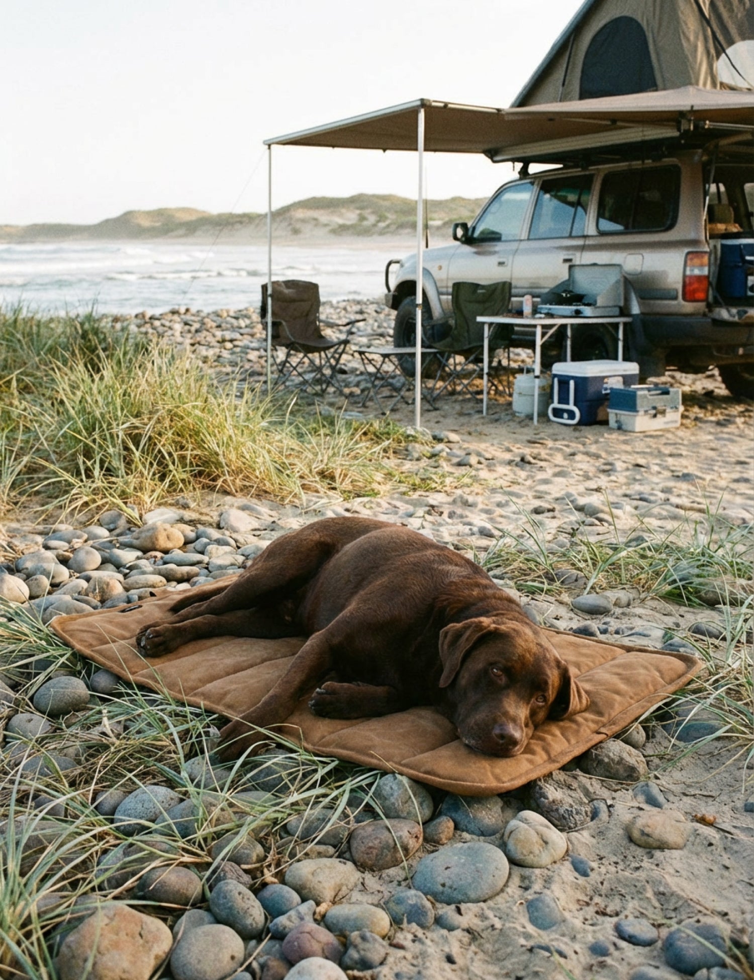 Water-Resistant Canvas Good Dog Mat – Tussock Brown