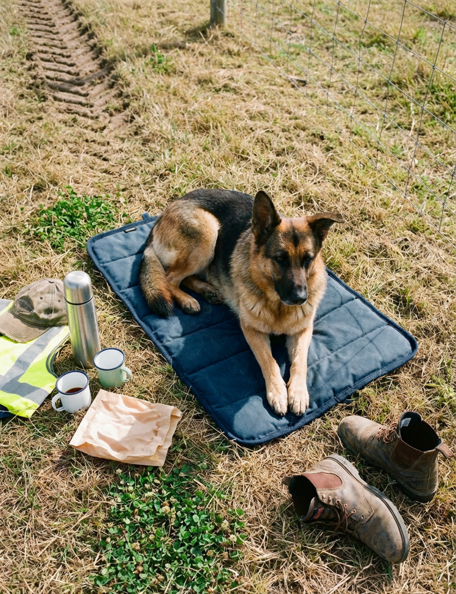 Water-Resistant Canvas Good Dog Mat – Wakatipu Blue