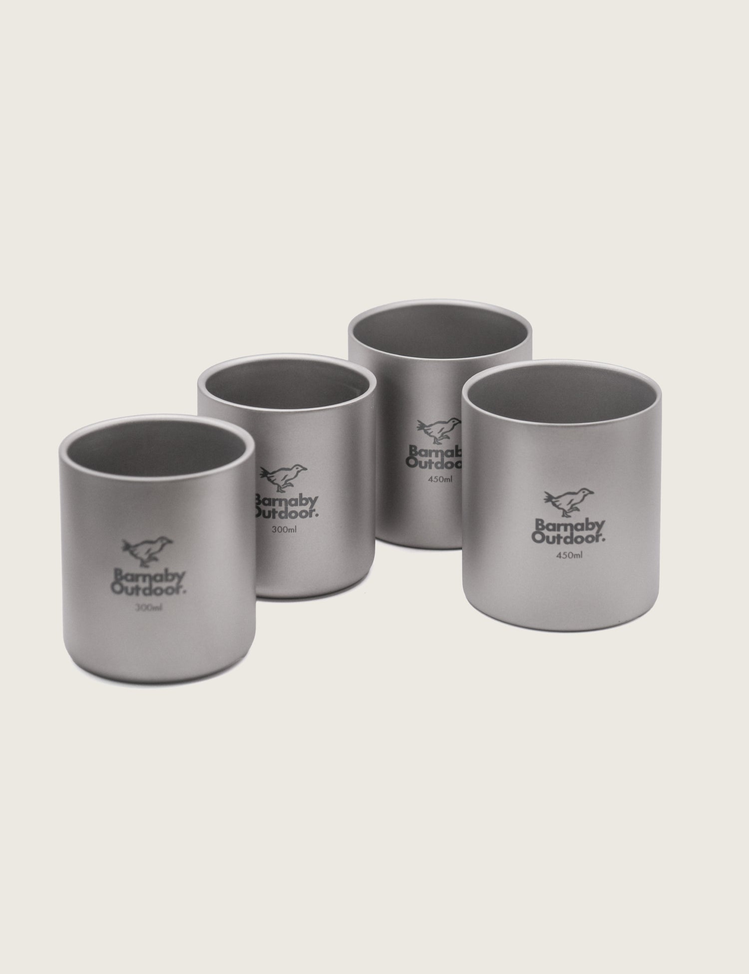 Titanium Double - Wall Barnaby Mug - FAMILY Nesting Set - Barnaby Outdoor