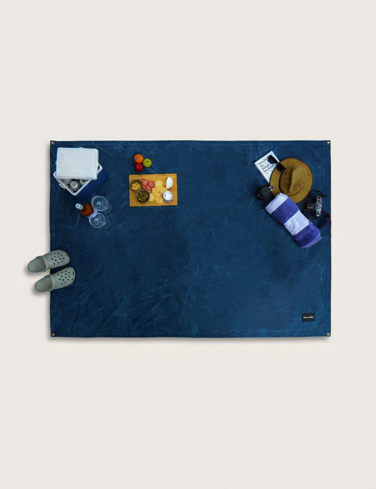 Waxed Canvas Picnic Mat - Aoraki Blue - Barnaby Outdoor