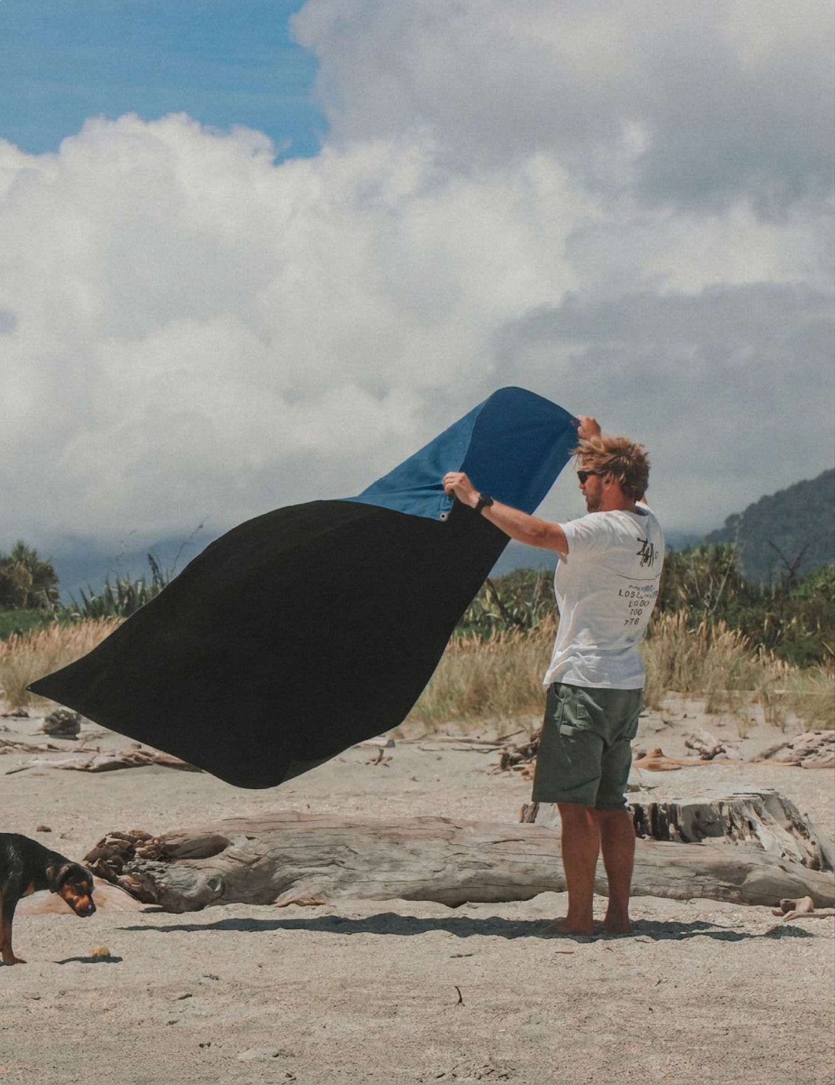 Waxed Canvas Picnic Mat - Aoraki Blue - Barnaby Outdoor