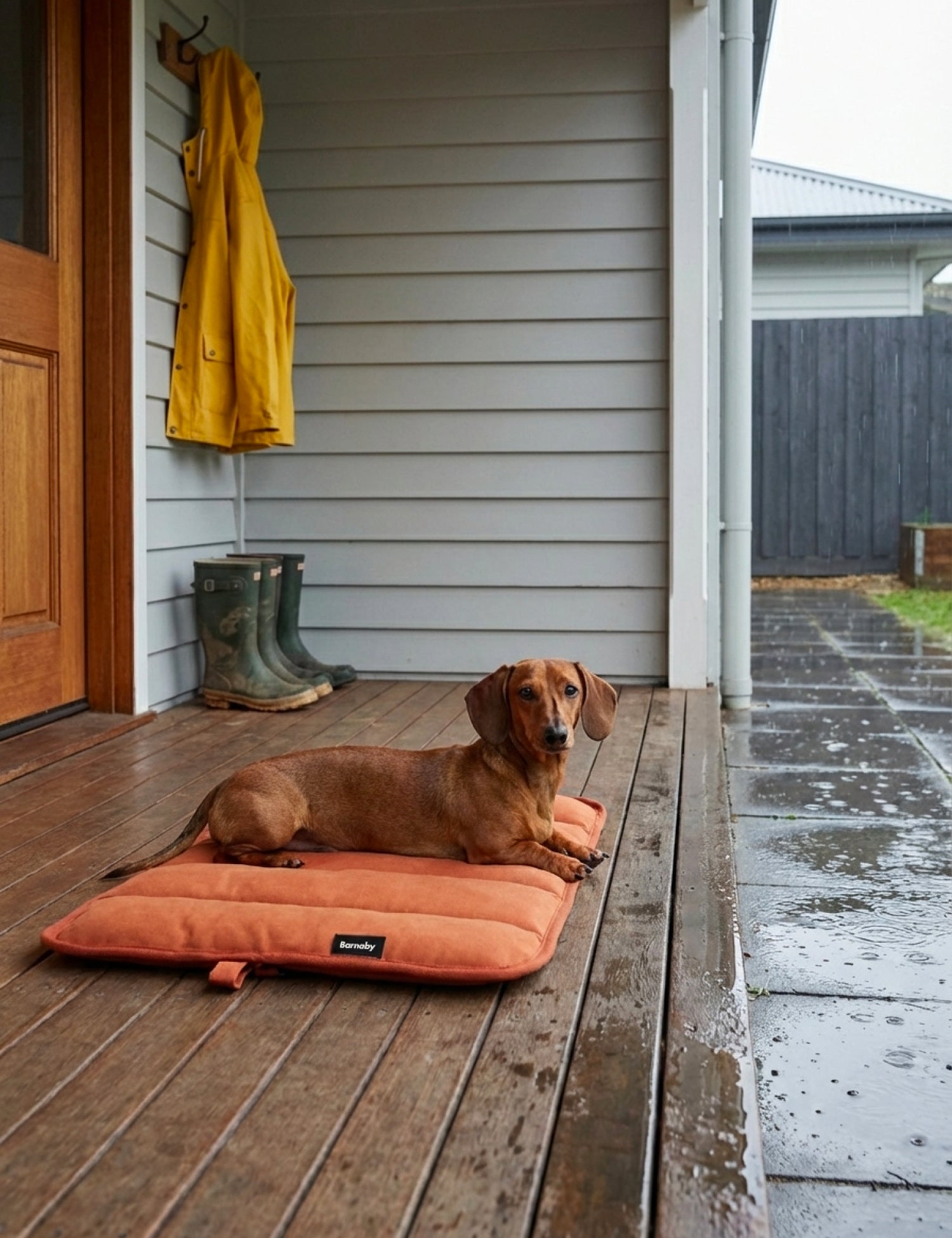 Water-Resistant Canvas Good Dog Mat – Bracken Orange