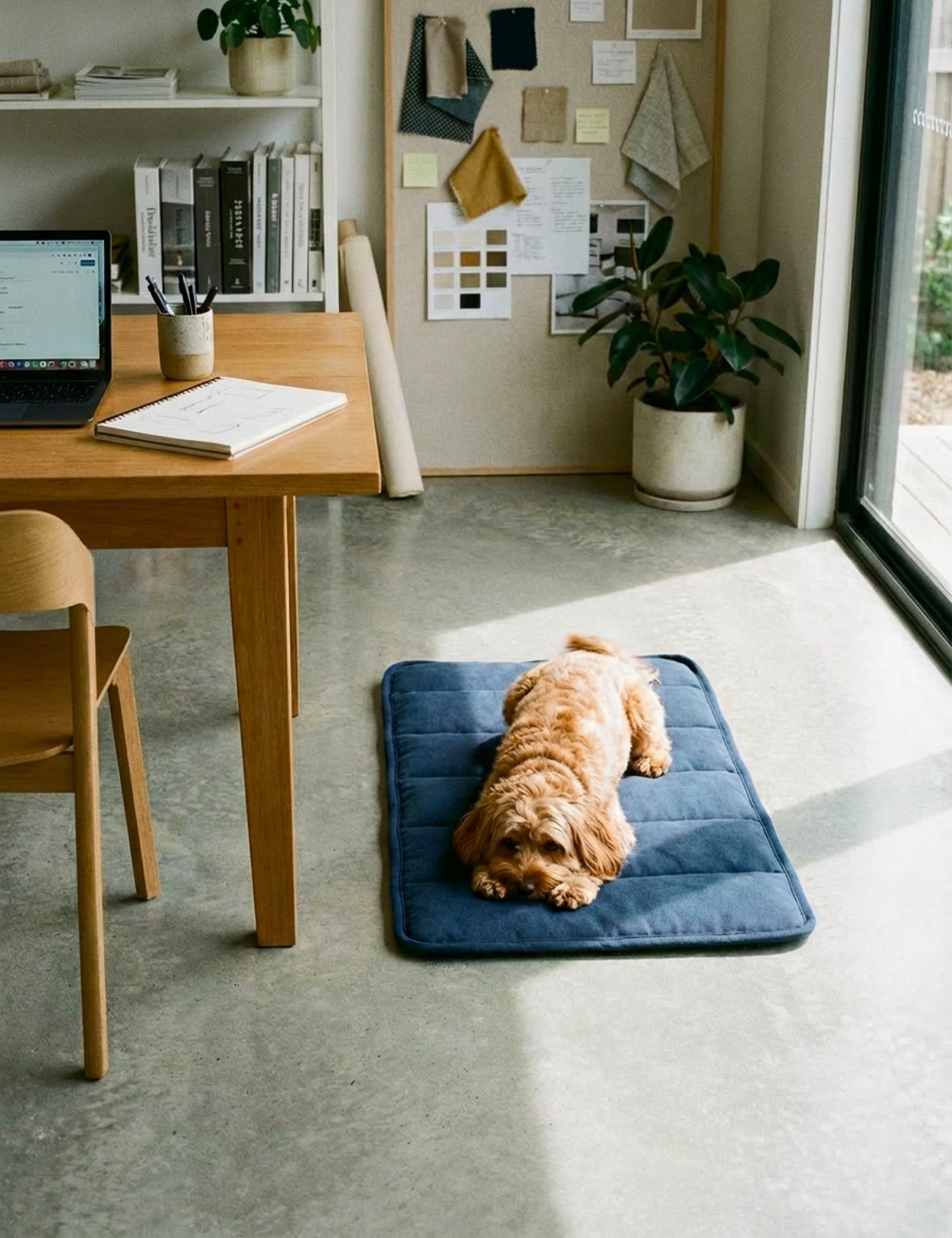 Water - Resistant Canvas Good Dog Mat – Wakatipu Blue - Barnaby Outdoor