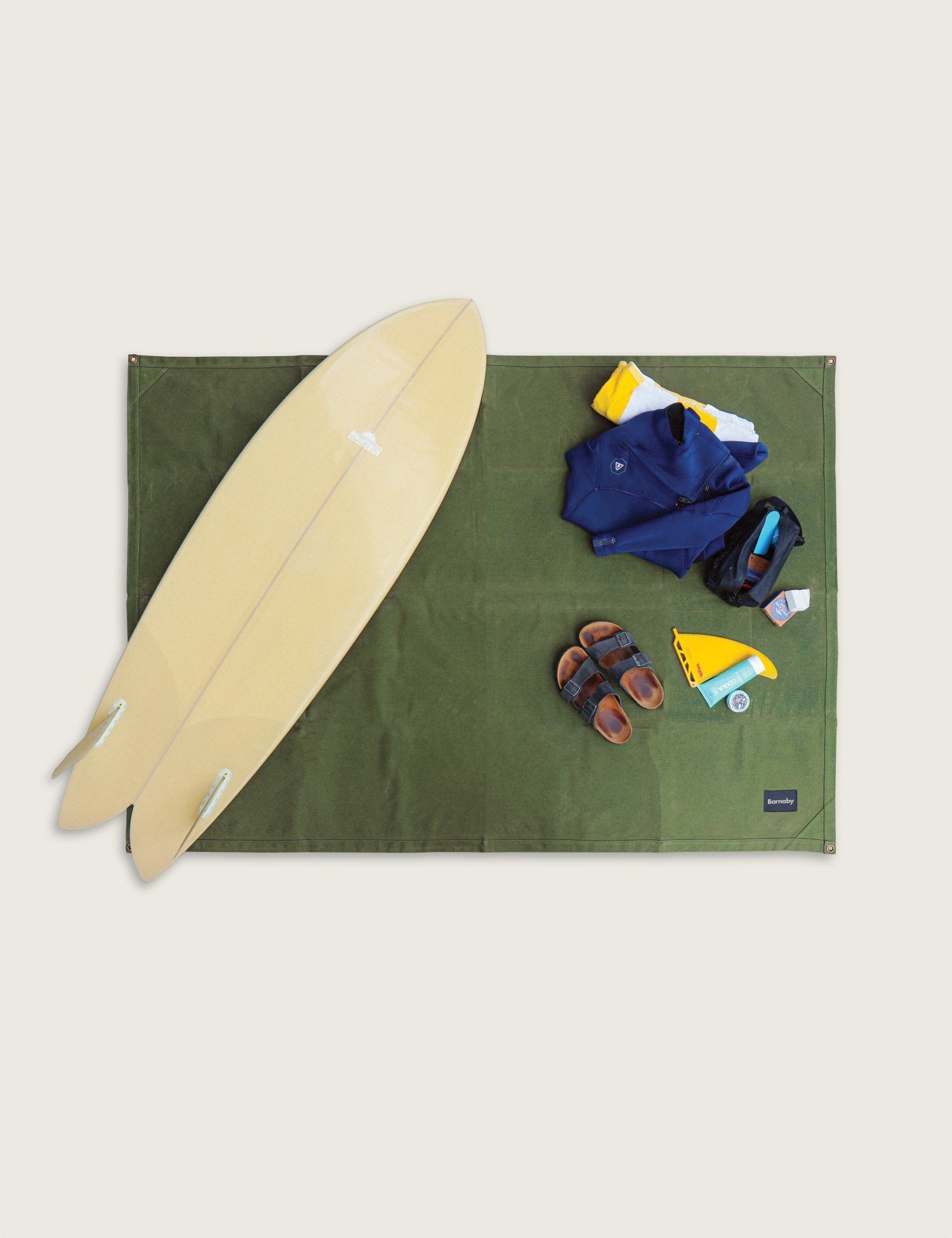 Waxed Canvas Picnic Mat - Waitākere Green - Barnaby Outdoor